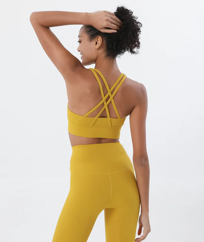 Set yoga da donna in nylon a due pezzi