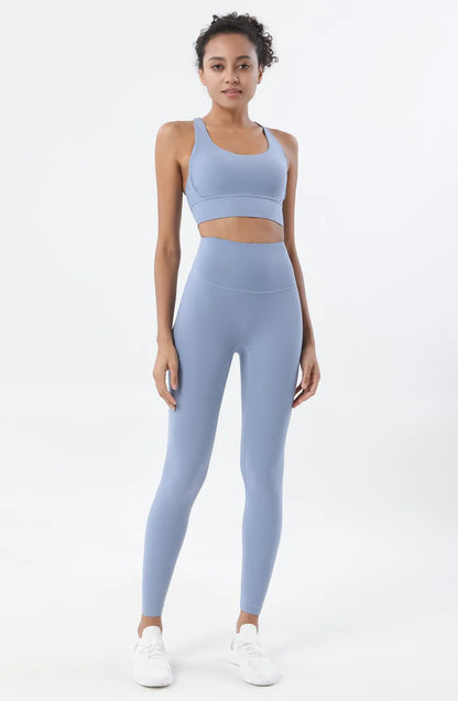 Set yoga da donna in nylon a due pezzi