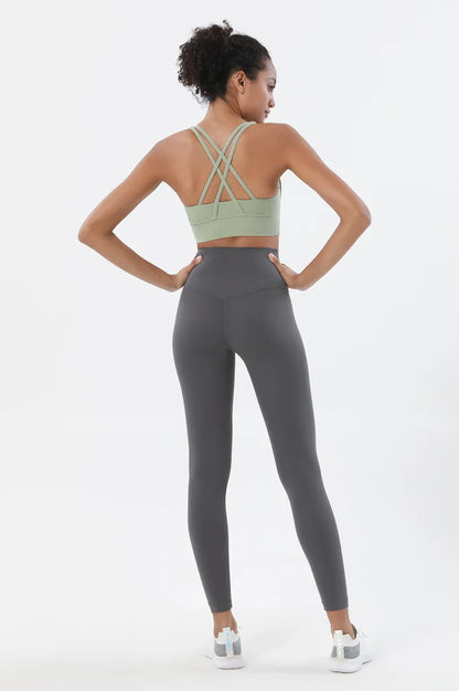 Set yoga da donna in nylon a due pezzi