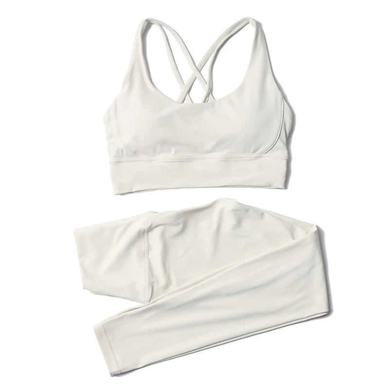Set yoga da donna in nylon a due pezzi