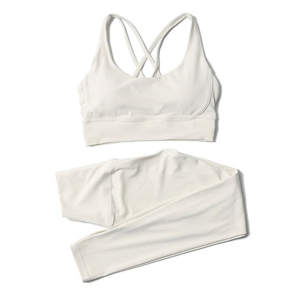 Set yoga da donna in nylon a due pezzi