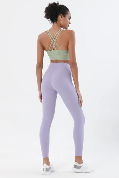 Set yoga da donna in nylon a due pezzi