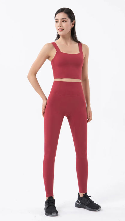 Set yoga da donna in nylon a due pezzi