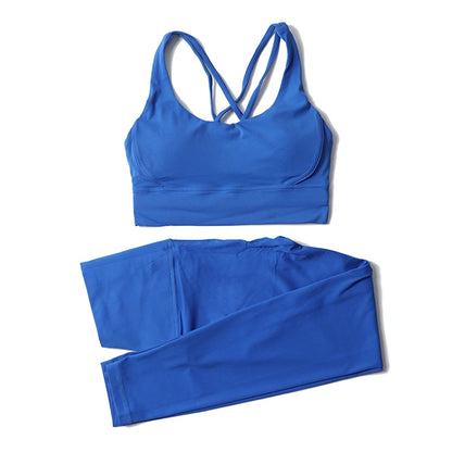 Set yoga da donna in nylon a due pezzi