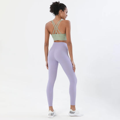 Set yoga da donna in nylon a due pezzi