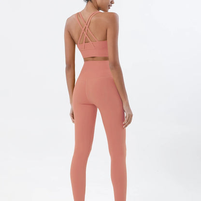 Set yoga da donna in nylon a due pezzi