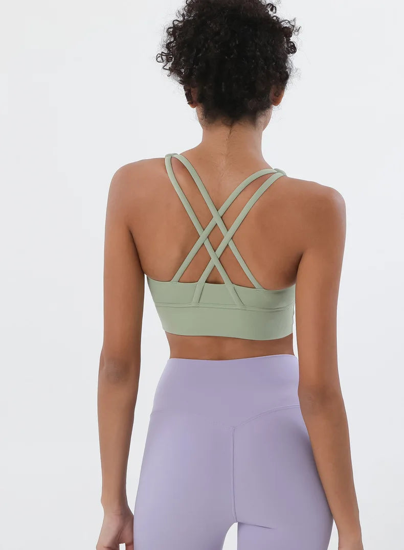 Set yoga da donna in nylon a due pezzi
