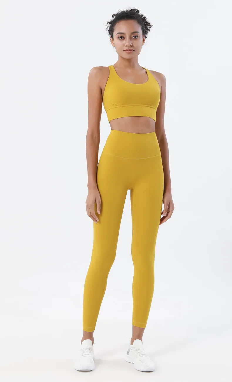 Set yoga da donna in nylon a due pezzi
