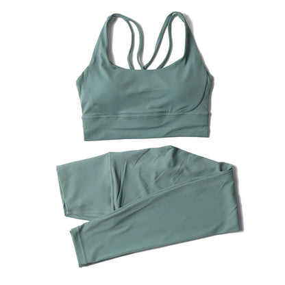 Set yoga da donna in nylon a due pezzi