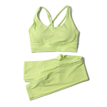 Set yoga da donna in nylon a due pezzi