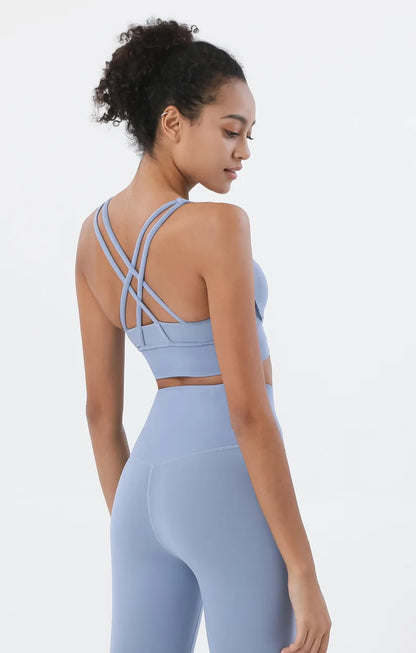 Set yoga da donna in nylon a due pezzi