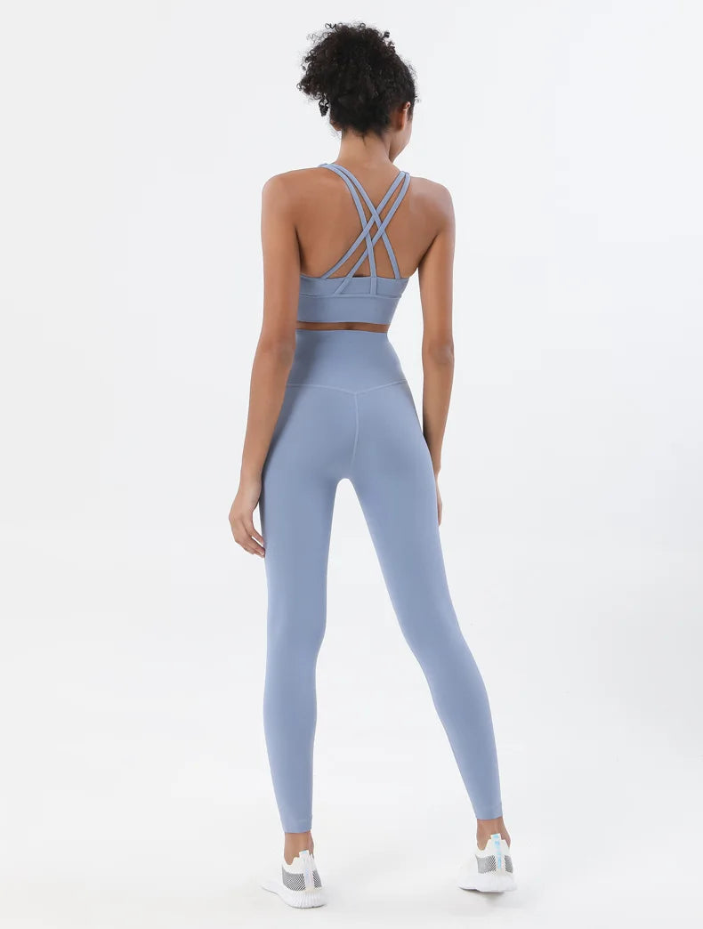 Set yoga da donna in nylon a due pezzi