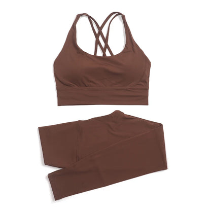 Set yoga da donna in nylon a due pezzi