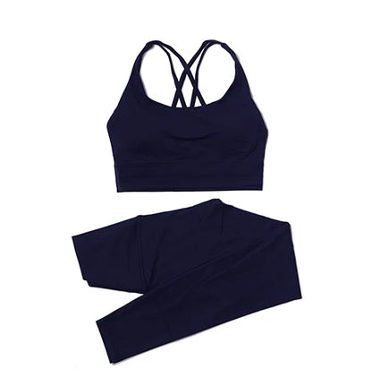 Set yoga da donna in nylon a due pezzi