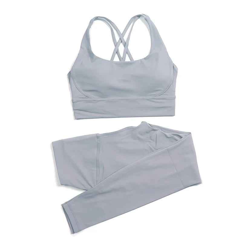 Set yoga da donna in nylon a due pezzi