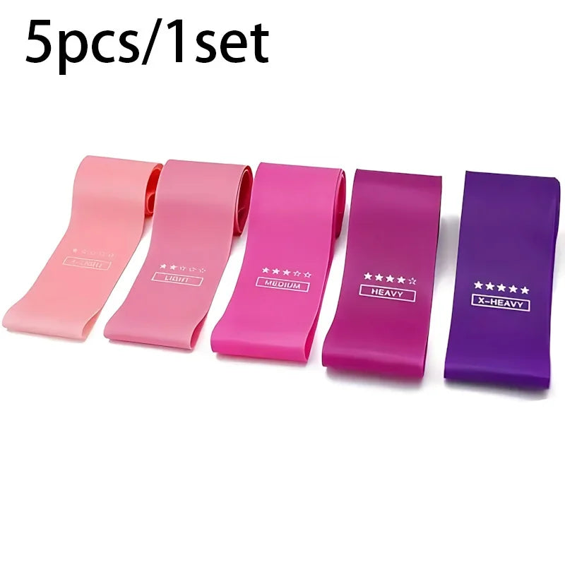 Set di 5 fasce elastiche per esercizi di resistenza