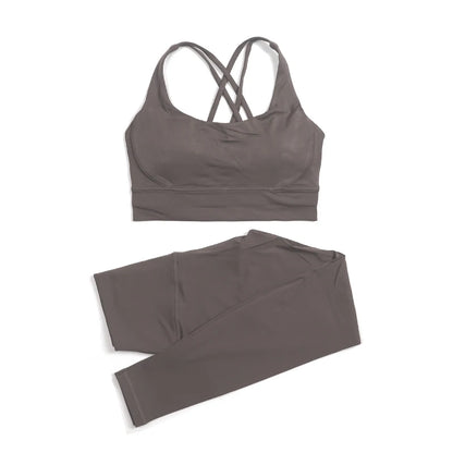Set yoga da donna in nylon a due pezzi