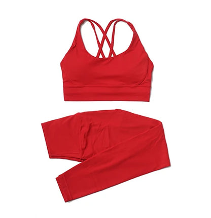 Set yoga da donna in nylon a due pezzi