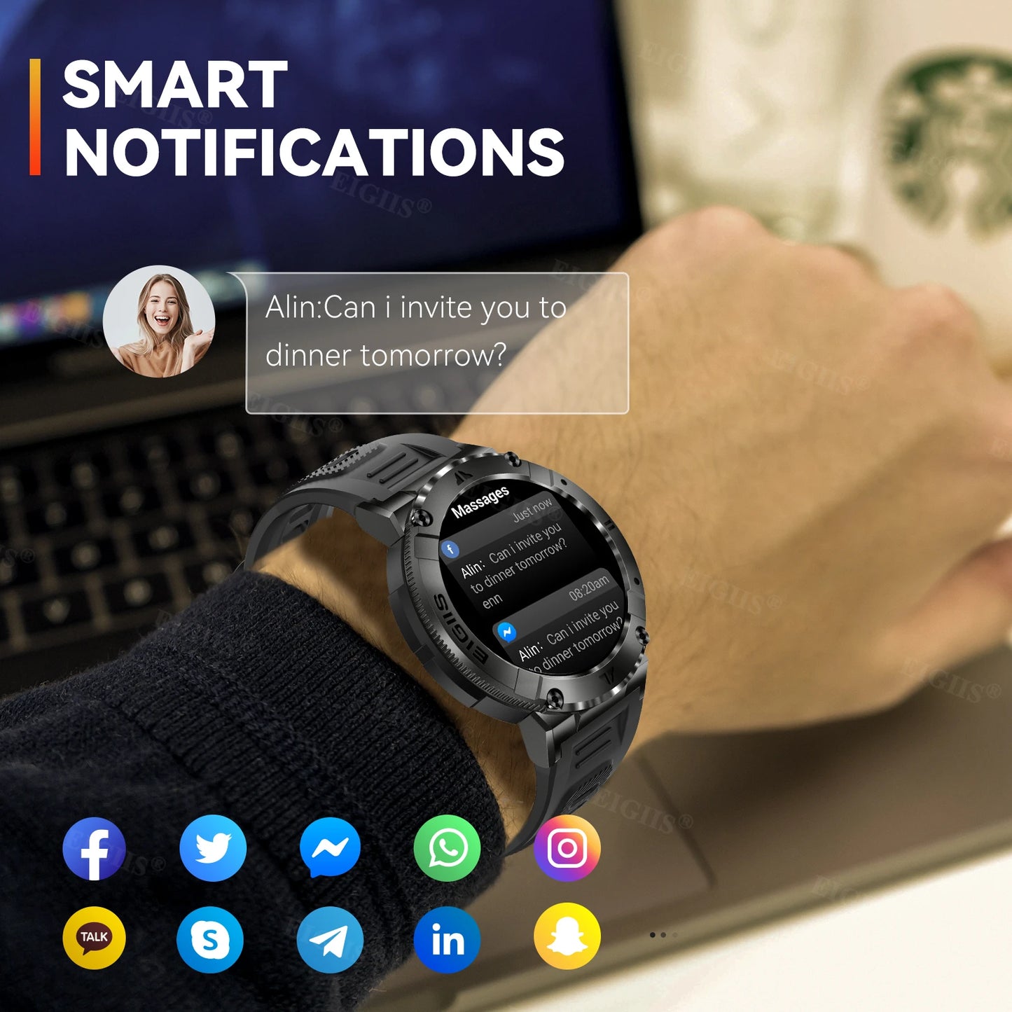 Smartwatch da uomo con chiamate Bluetooth